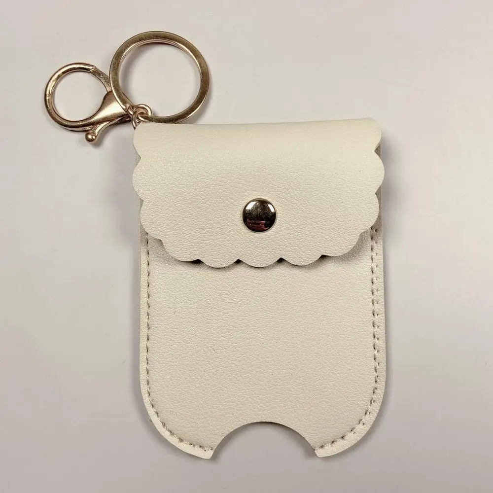 

30ML Leather Sheath Keychain Practical Outdoors Hand Washing Key Chain Recyclable Simple Bag Pendant Women Girl Keyring