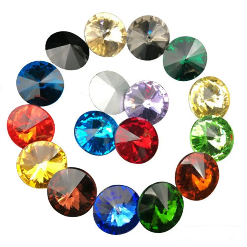 Оптовая партия Хрустальные стеклянные риволи Свободные круглые стразы бусины