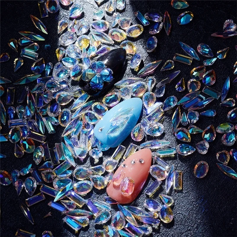 1 шт полимерные Стразы плоские с оборота Стекло ногтей черное перо лошадиный глаз