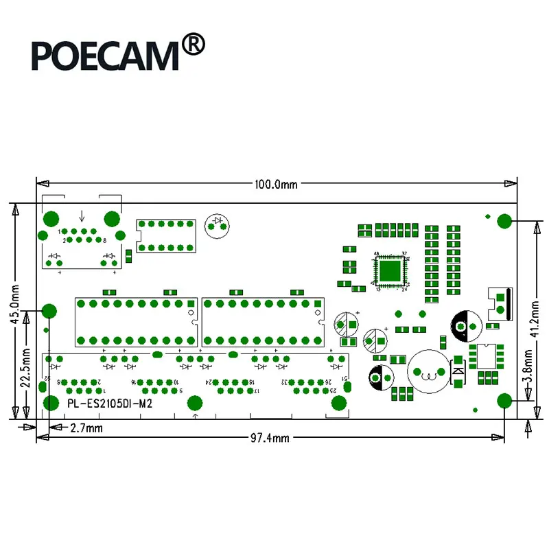 Сетевой мини коммутатор 5 портов 10/100 Мбит/с 12 В широкий диапазон входного