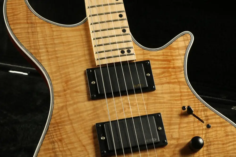 Натуральная электрогитара без головки ГРИФА гитара ra пламенный кленовый гриф