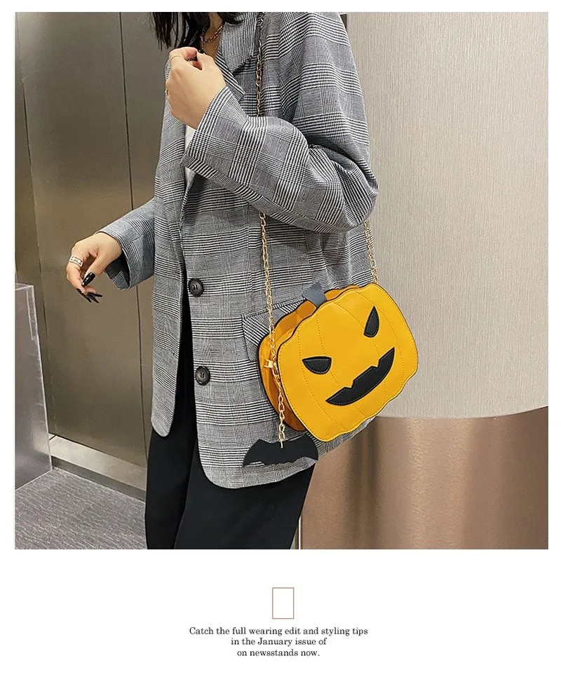 

Women Shoulder Bag 2020 Leather Fashion Creativity Easter Pumpkin Lamp Handbags Women Easter Shoulder bag New Designed Gift Bags