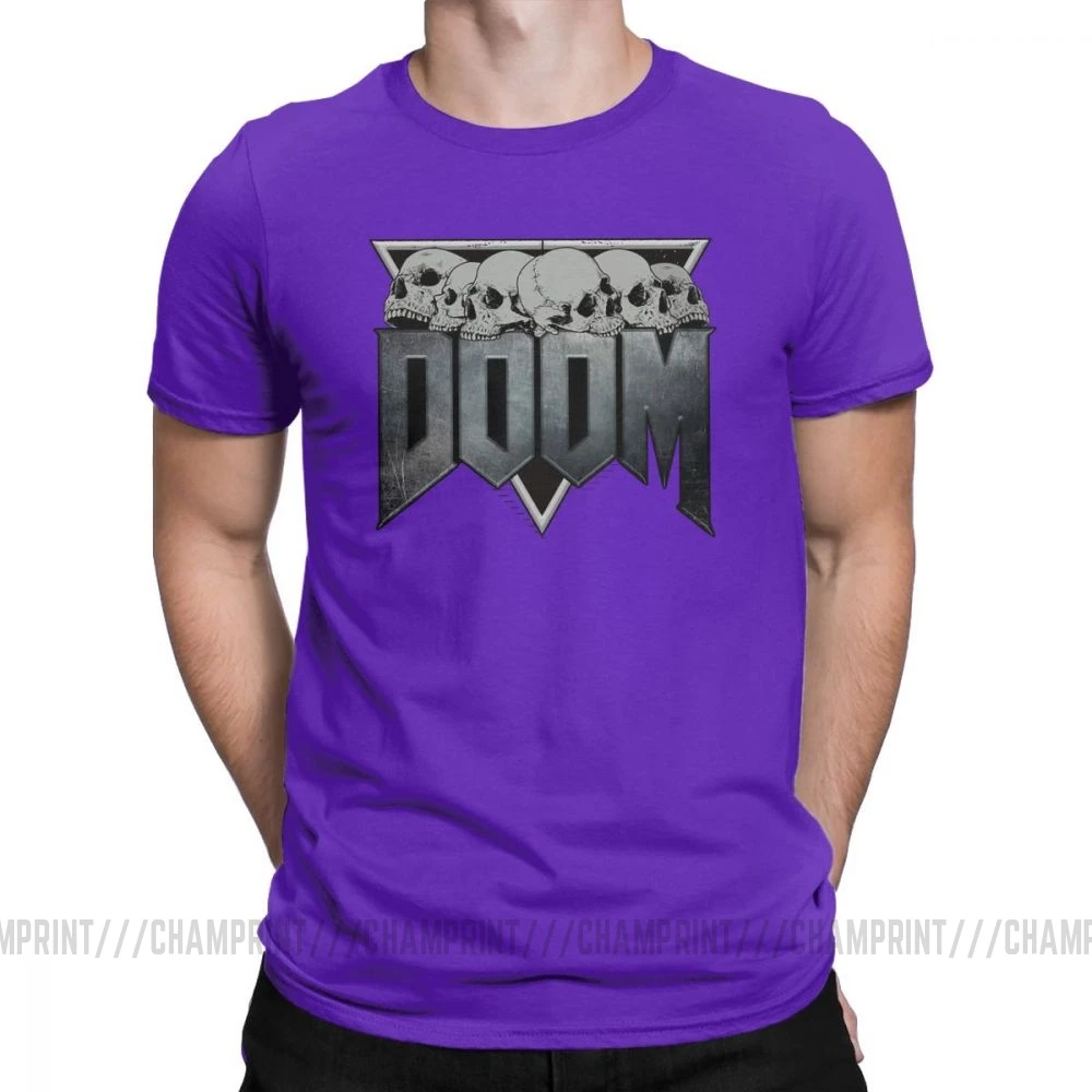 Мужская футболка Doom Eternal, хлопок, футболка, короткий рукав, игра, Конан, варвар, Тулса, змеиный культ, футболка, одежда с принтом - Цвет: Фиолетовый