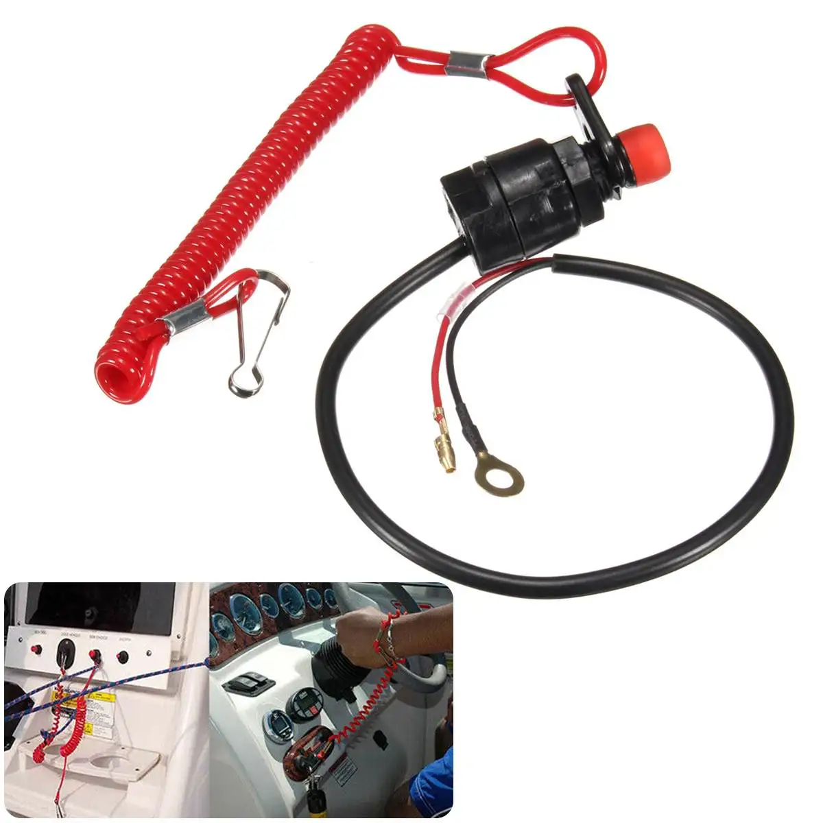 

Universal Boat Outboard Engine Motor Kill Stop Switch Safety Tether Lanyard Motorcycle Switches For Quad Pit Dirt Bike
