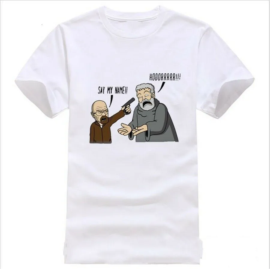 Песня о льду и огне разбивая плохой футболки для мужчин Hodor забавные мужские