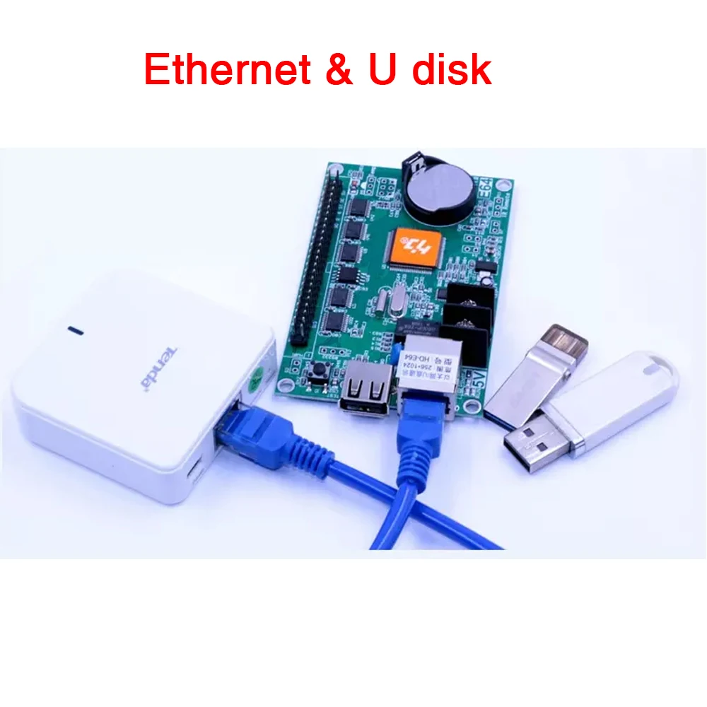 Huidu Поддержка карт флеш-накопителей Ethernet светодиодный Панель Управление HD-E64 для