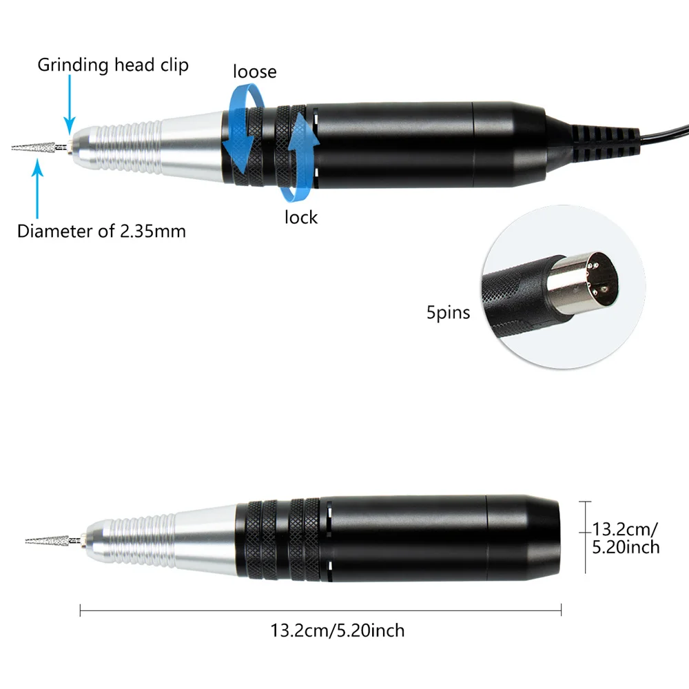 Электрическая дрель для ногтей 30000 об/мин маникюрные наборы педикюра сверла