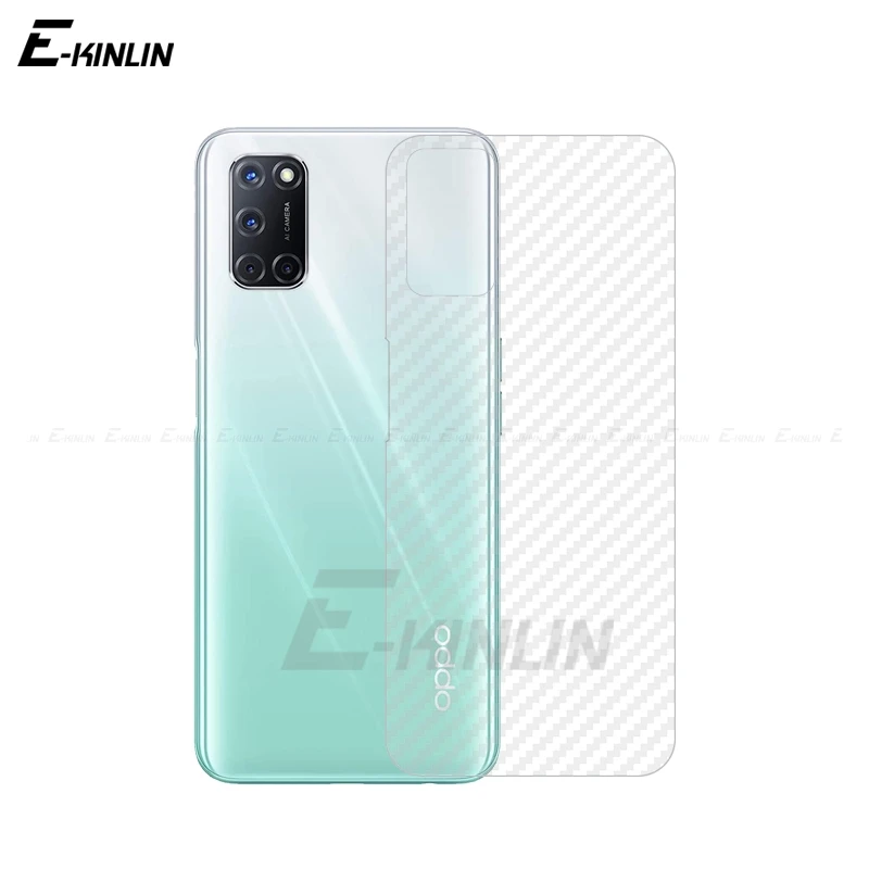 5 штук мягкие 3D углеродного волокна наклейка на заднюю часть для OPPO A35 A52 A53 A91 A92 A93