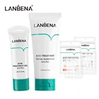 LANBENA новый набор для лечения акне уход за кожей лица удаление акне Ремонтный комплект усадка очищение пор моющее средство + гель от угрей + Патчи от акне