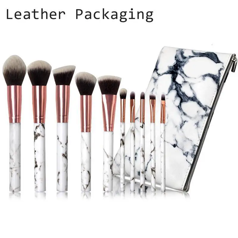 10 шт. Женская мраморная текстура Мраморная ручка кисть для теней румян пудры