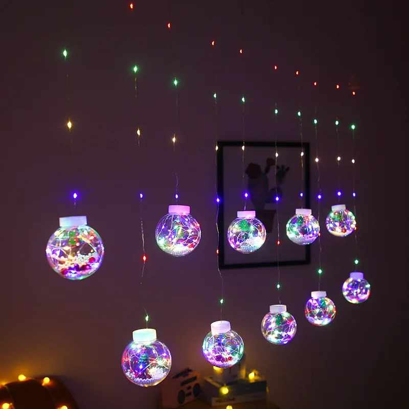 

New Year 2022 Christmas Ornaments Santa Garland Christmas Led Curtain Light Christmas Decoration for Home Navidad Tree Xmas Gift