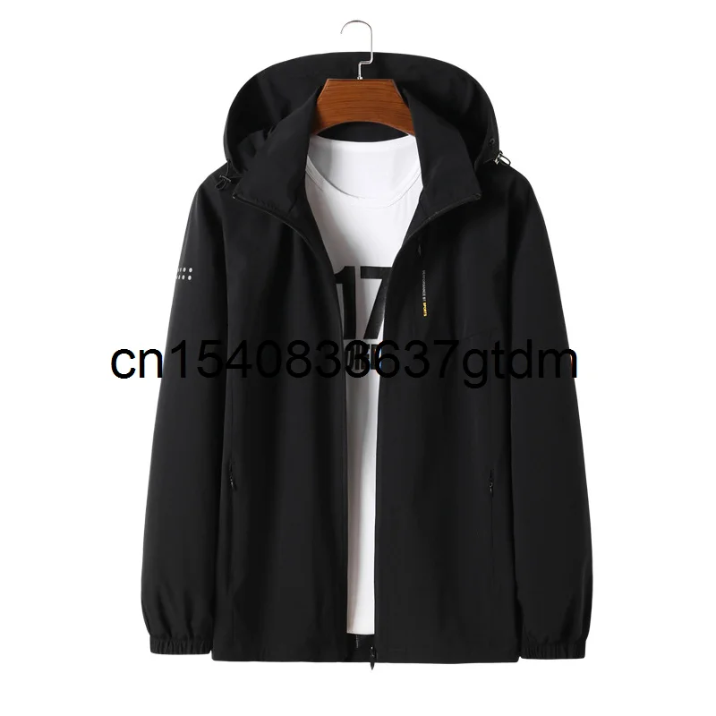 

Spring and autumn men's coat plus fat size loose trend handsome fat man casual jacket black