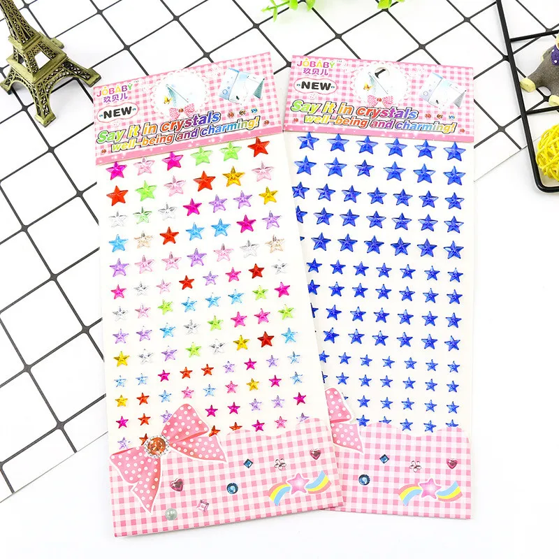 Квадратные круглые пятиконечные наклейки со стразами акриловая смола Алмазная