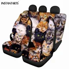 Чехлы для автомобильных сидений, с 3D принтом животных, подходят для большинства автомобилей, с милым рисунком кота, питомца, дышащие передниезадние сиденья