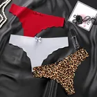 Стринги женские, шелковые, бесшовные, с заниженной талией, 3 шт.лот