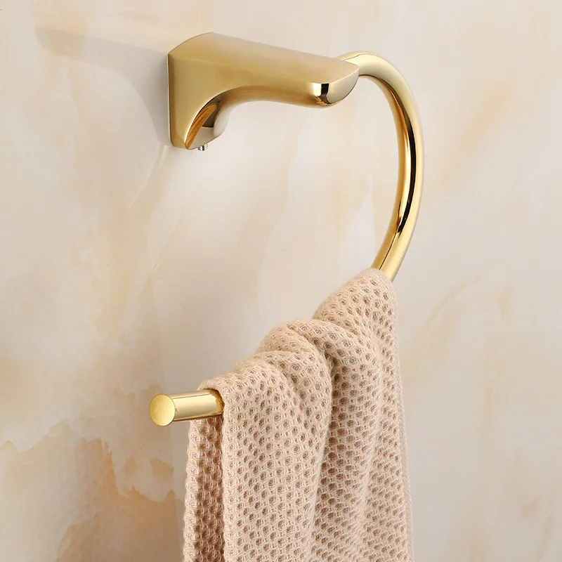 Золотой настенный держатель для полотенец из нержавеющей стали ванной комнаты