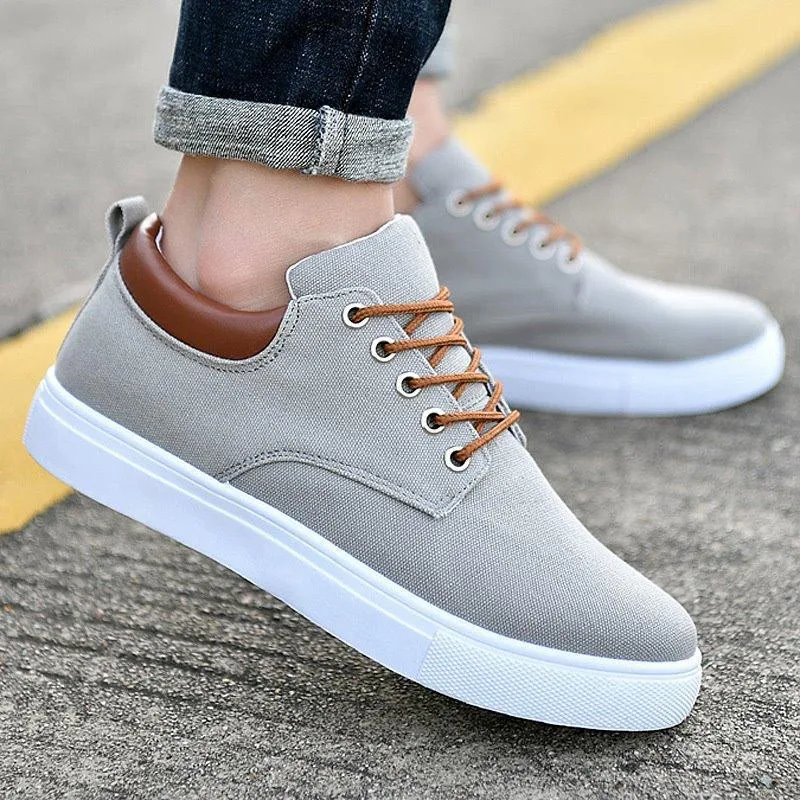 

2021 New Spring Men's Canvas Shoes Men Fashion Sneakers Men Comfortable Mens Casual Shoes Lace-Up Brand Driving Shoes Big Size