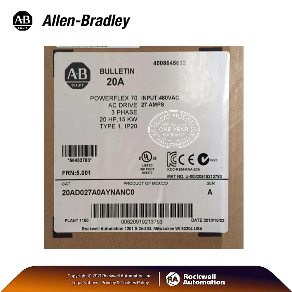 New in box allen-брэдли 20AD027A0AYNANC0 покроя из денима 70 серий привод переменного тока