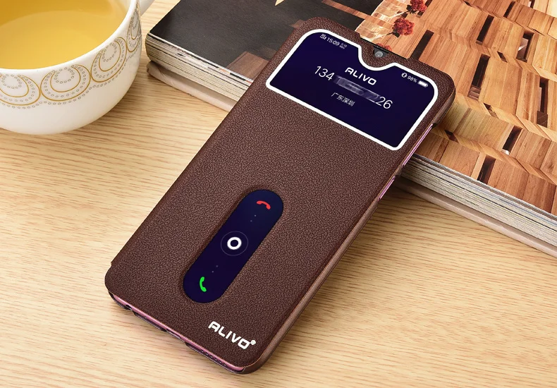 ДЛЯ VIVO Y91C кожаный чехол для просмотра окна Книга Стенд откидная крышка для Vivo Y91C Y91 C Y93 Y91i чехол для телефона Чехлы для VIVO Y91C Y 91C