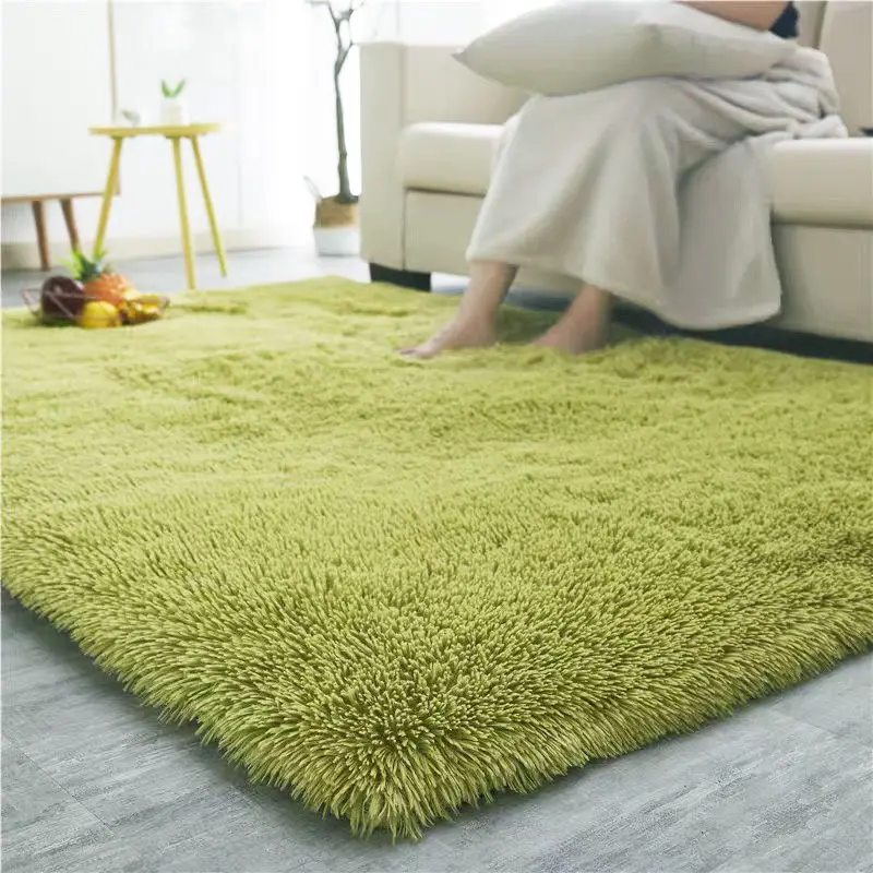 Ворсистые ковры для гостиной спальни современные черные однотонные плюшевые