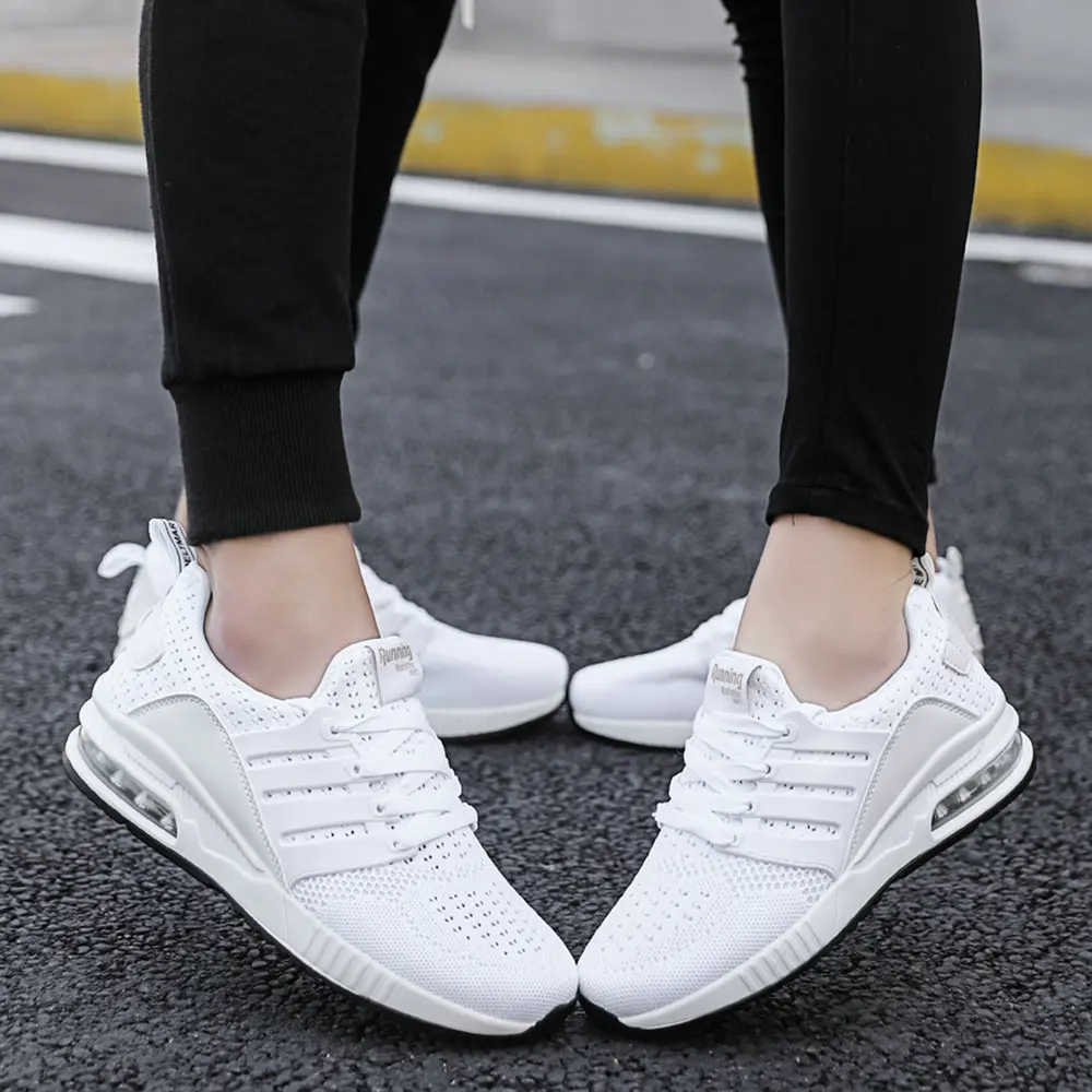 Newbeads Men's and Women's Couple Sneakers Running Sports Shoes Air Cushion Outdoor Breathable Mesh Casual Lightweight Shoes