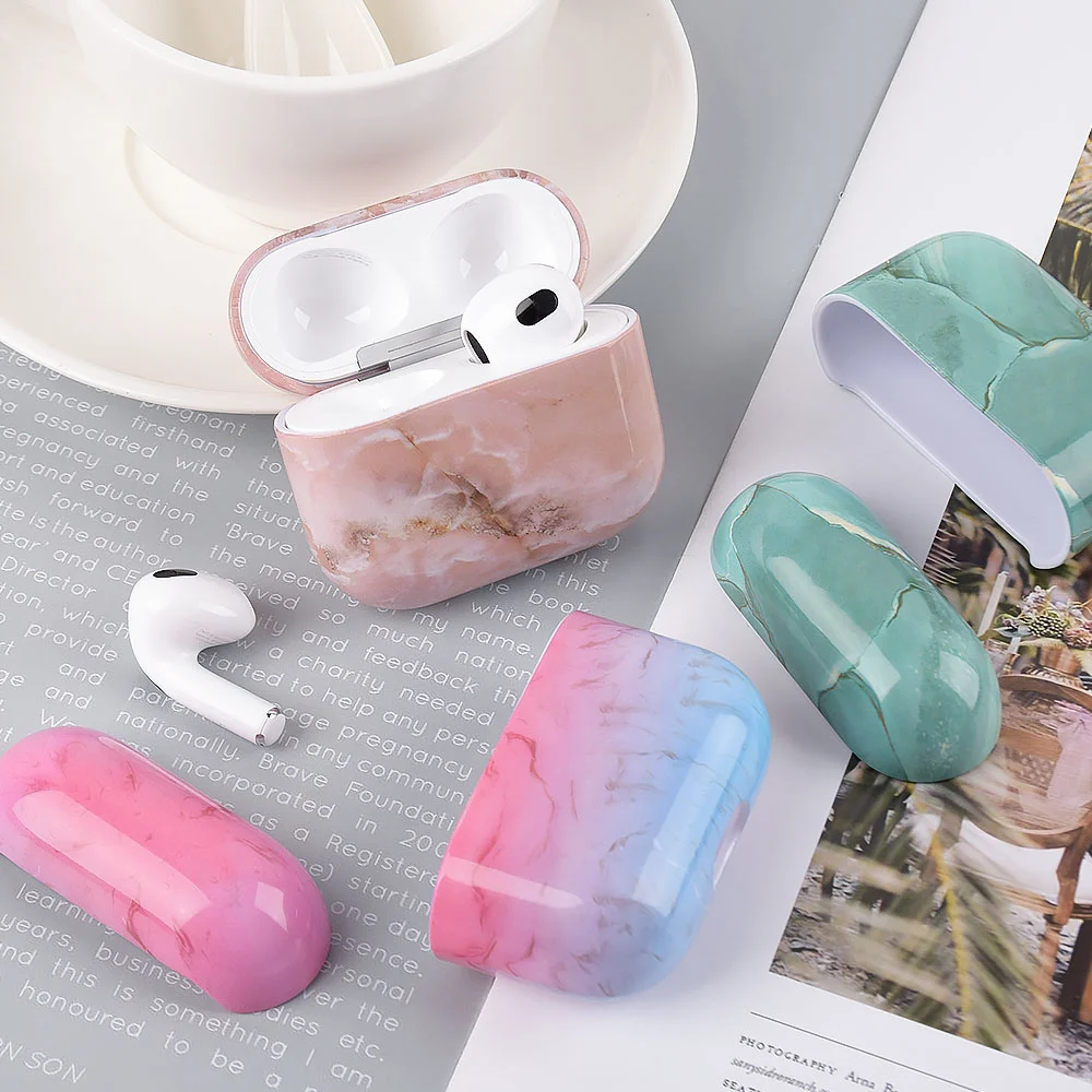 

Marble Earphone Case Cover For Airpods 3 Gen Pro Air Pods 2 1 2021 Scratch Resistant Bluetooth Headset Charging Box Fundas