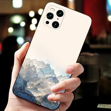Embossed vintage East Asian Chinese Japanese style case For oppo find x3 find x3 pro Snow Mountain Crane cover