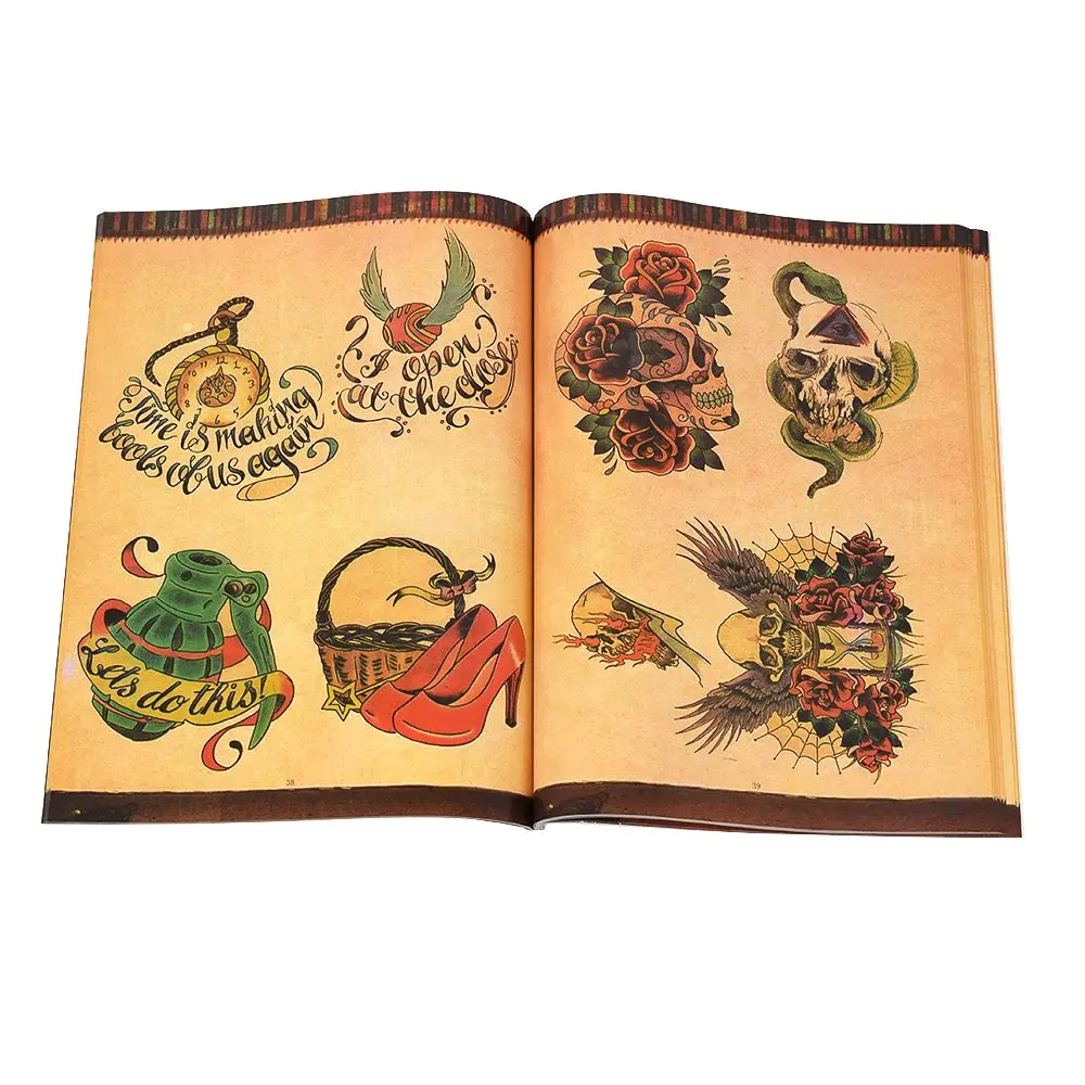 

Chinese Tattoo Book Tattoo Manuscript Collection Book for Chinese Style Body Art 108 Pages Flower Animal Skull