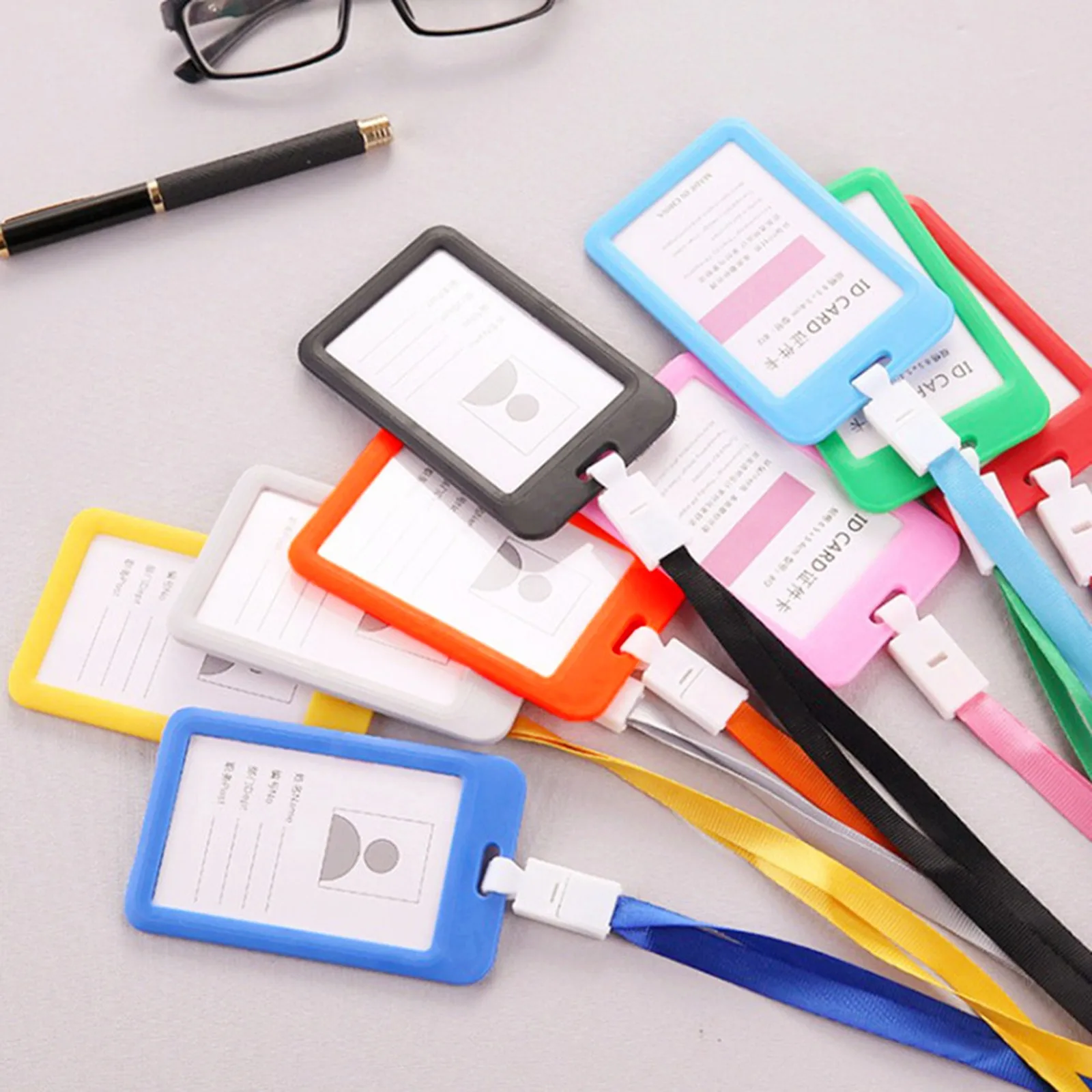 

new id card holder neck Card Case Card Cover Card for Office worker with Lanyard Neck Tag Strap Bank Credit Men Women Business