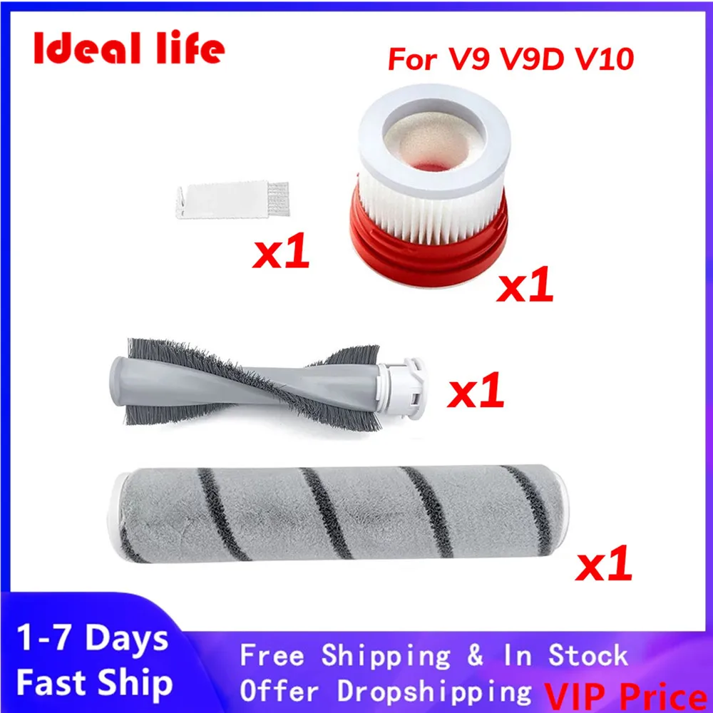 

Filter Roller Cleaning Brushes Kit For Xiaomi Dreame V9 V9D V10 Vacuum Cleaner Fluffy & Bristle Roller Brush Replacement Brushes