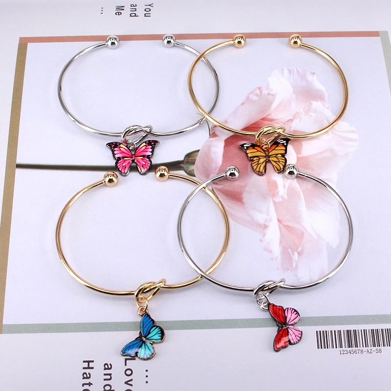 5 шт. Модные женские ювелирные изделия браслеты с подвесками в виде бабочек для