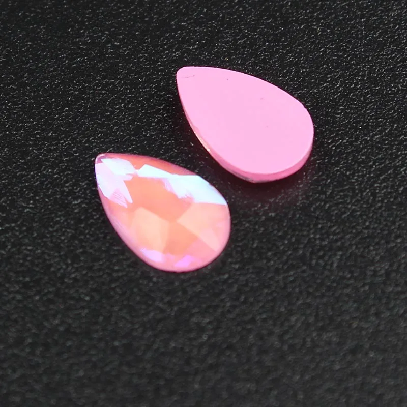 6.Pink Water Drop 30 шт/партия ромб 6x10 мм плоская задняя смола без горячей фиксации 10 мокко цвета ромб стразы с плоской обратной поверхностью 3D драгоценные камни для дизайна ногтей - Цвет: 6.Pink Water Drop