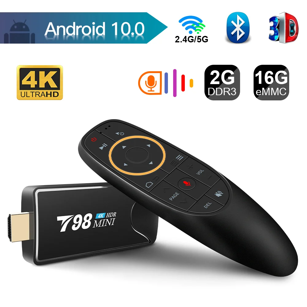 ТВ приставка android 10 Мини 4K H.265 медиаплеер 3D видео 2 4G 5G Wifi Bluetooth Смарт