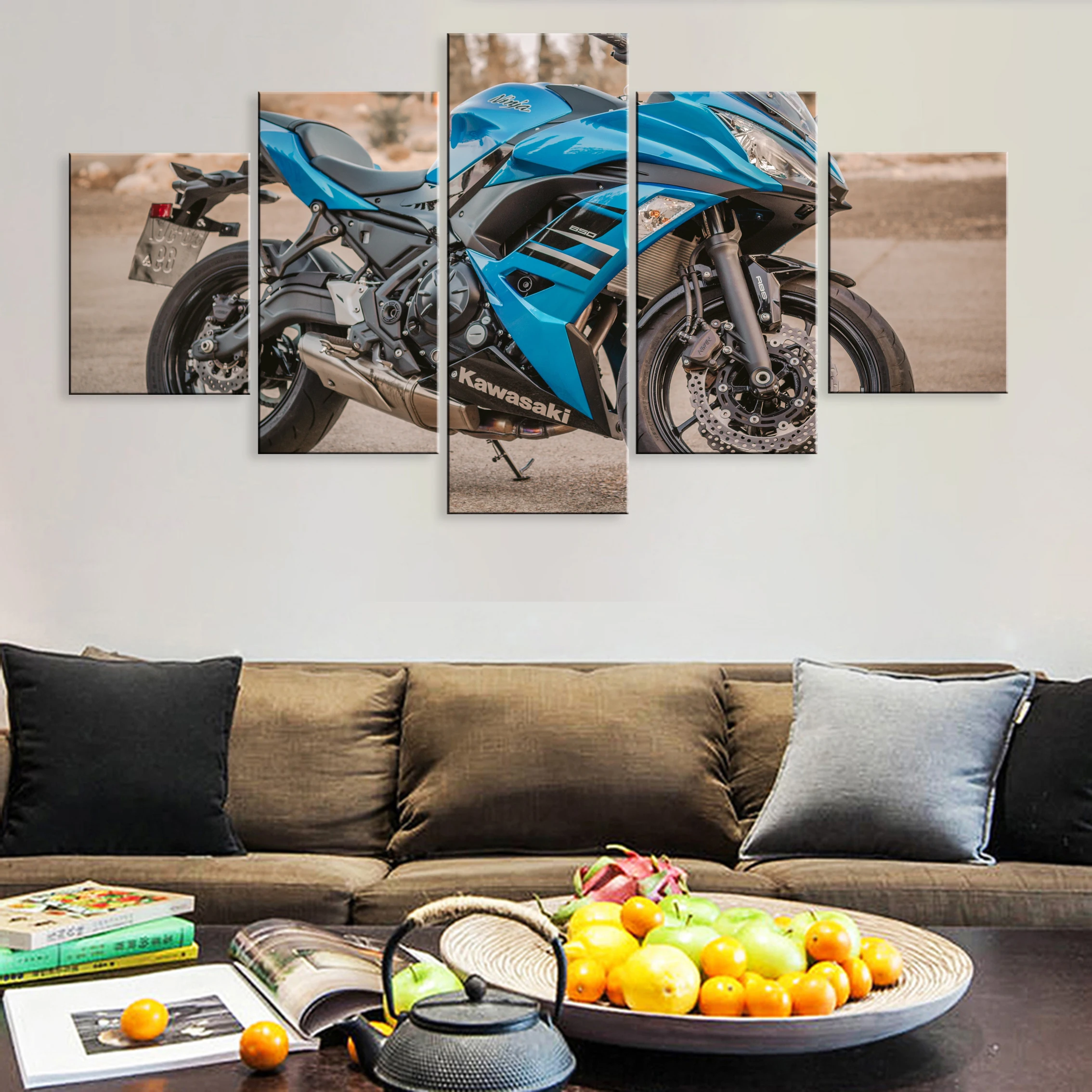

Hd Printed Decoration Modern 5 Pieces Artwork Cool Luxury Motorcycle Poster Canvas For Living Room Home Decor Framework