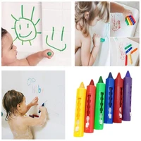 6pcsset bathroom crayon childrens washable erasable graffiti toy doodle pen baby kids bathing toys easy to wipe painting pens