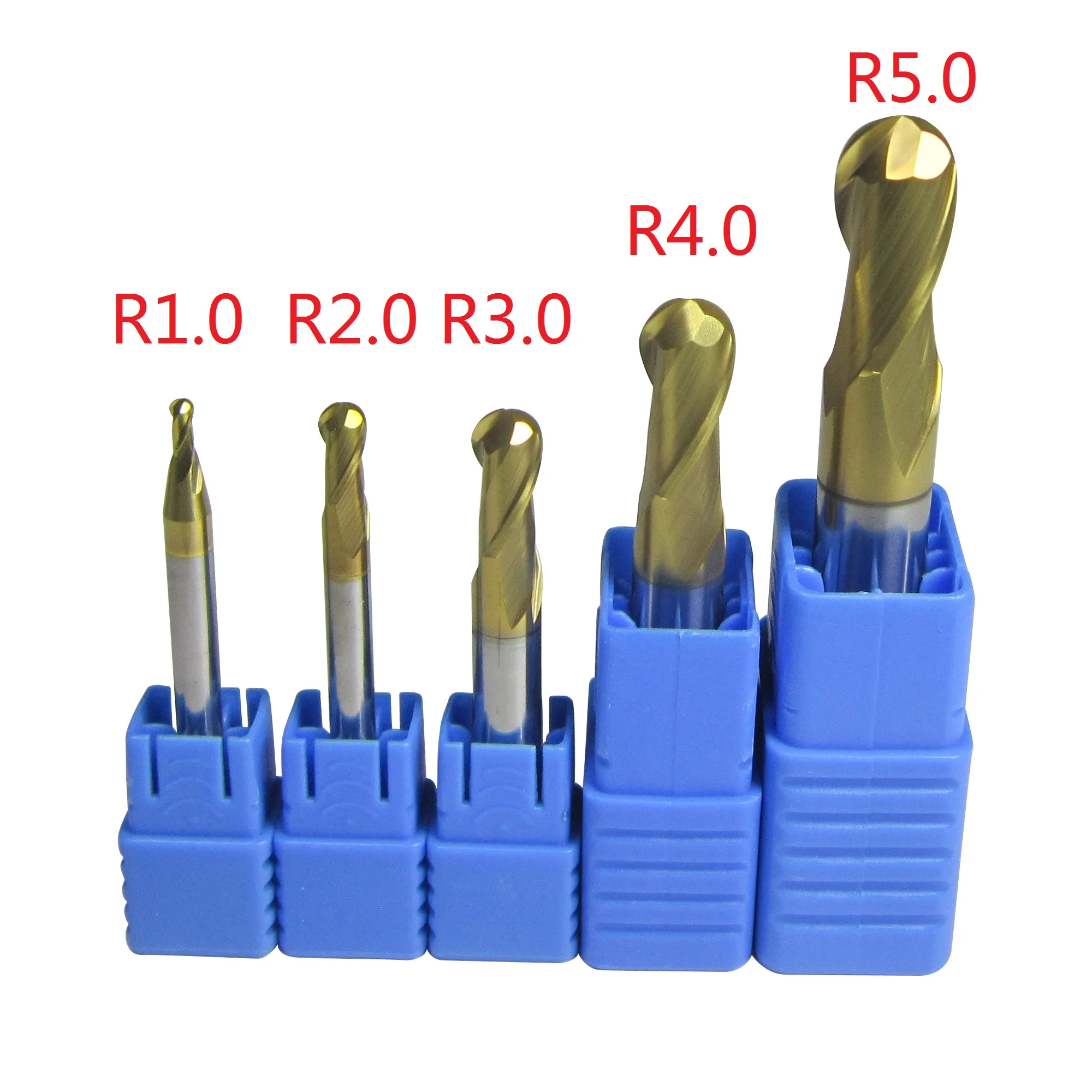 5 шт. Ø 2 мм 10 R1 R5 шаровые концевые фрезы Набор CNC Фрезерные Металлообработка 45HRC 55HRC