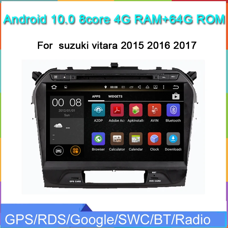

2din 8-ядерный Android 10 автомобильный dvd мультимедийный плеер для SUZUKI vitara 2015 2016 2017 gps навигация автомобильное радио стерео головное устройство ...