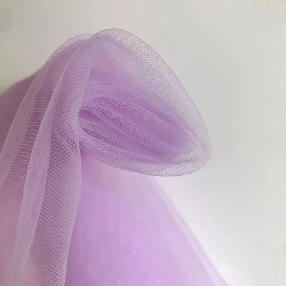 Свадебная ткань супер мягкий тюль лавандового цвета 100% нейлон сетка для платья |