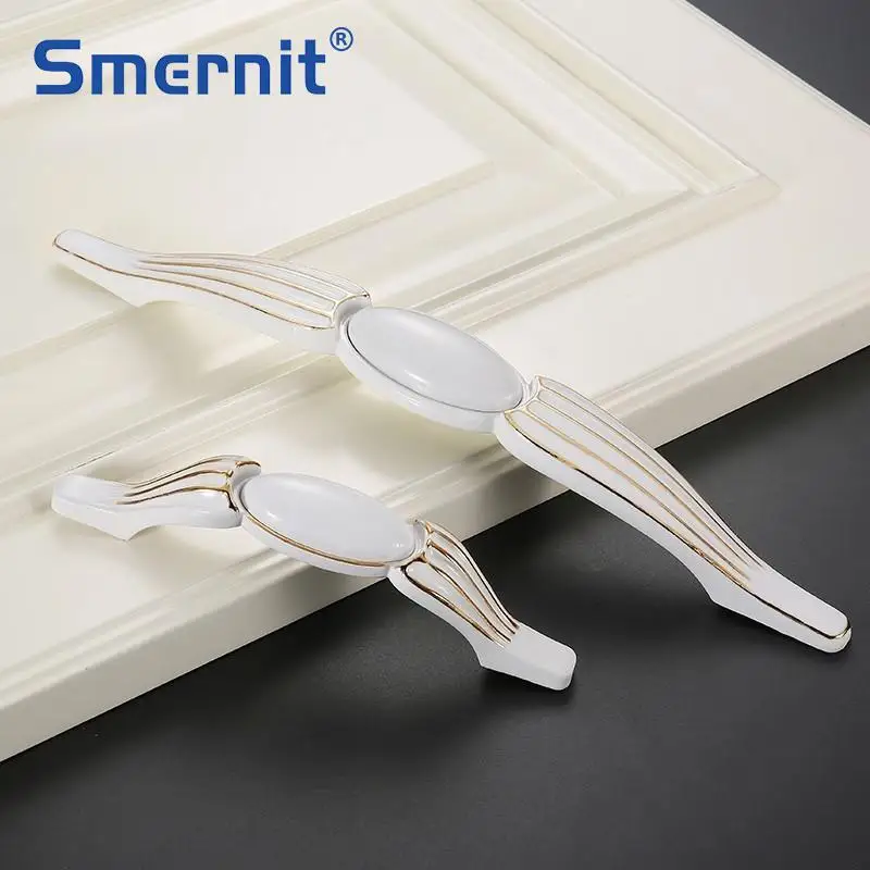 5 шт. белые дверные ручки керамические кухонные шкафов и для мебели ручка