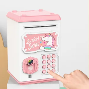 Электронная Копилка с распознаванием лица и отпечатком пальцев, банкомат с паролем, копилка для монет, сейф для банкнот, подарок для детей