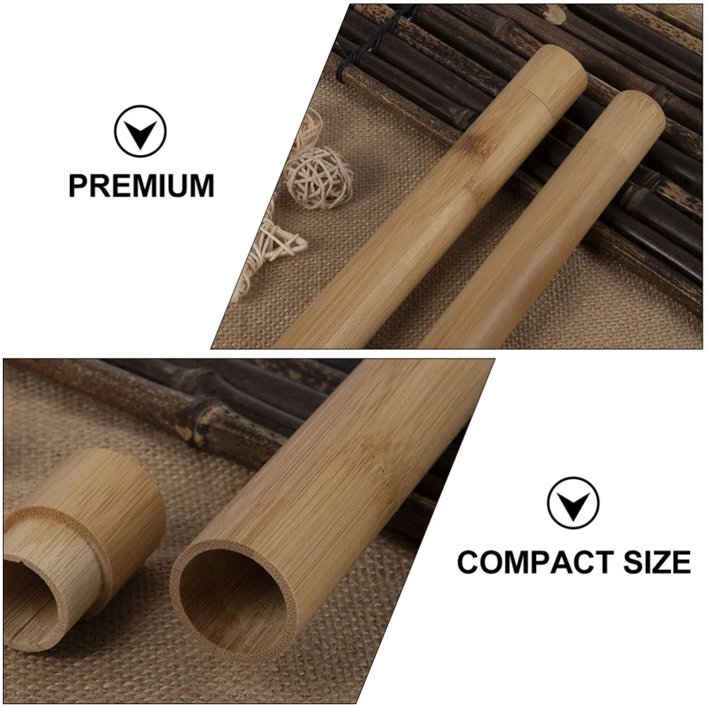 

2pcs Portable Toothbrush Box Outdoor Travel Toothbrush Holder (Wood Color)