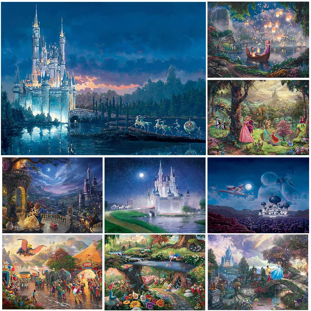 

Full Diamond Painting 5D DIY Disney Art "Fairy Tale Castle World" Mosaic Rhinestone Embroidery High Quality Decorative Painting