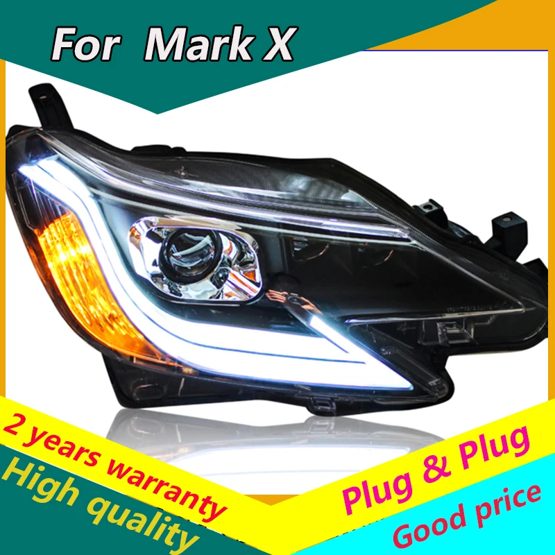 

KOWELL стайлинга автомобилей налобный фонарь для Reiz головной светильник s 2013-14 Mark X светодиодный головной светильник DRL Дневной светильник Би-к...