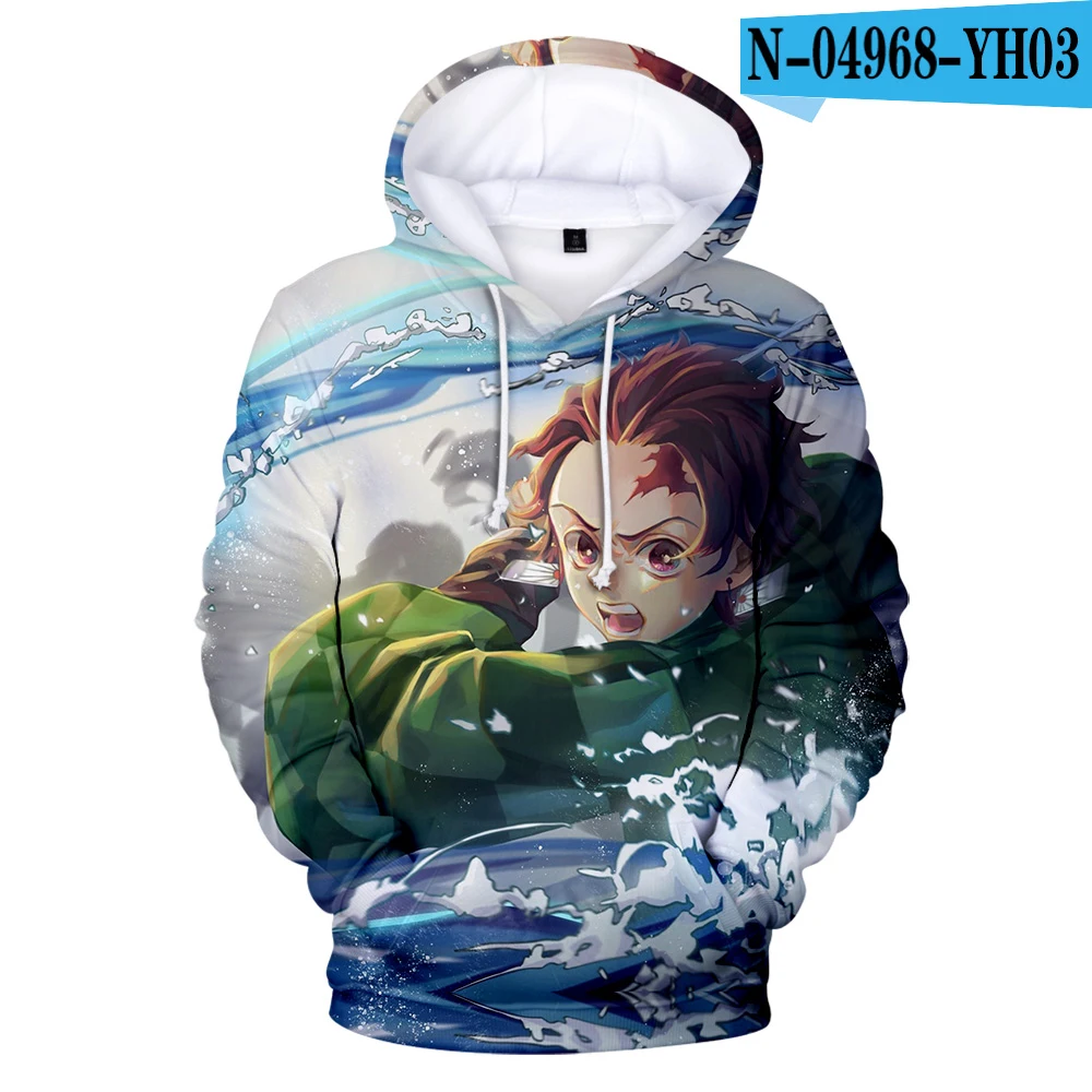 N04968 Demon Slayer: Kimetsu no Yaiba толстовки с 3D принтом для женщин/мужчин модные толстовки с длинными рукавами и капюшоном Новое поступление уличная одежда - Цвет: N04968