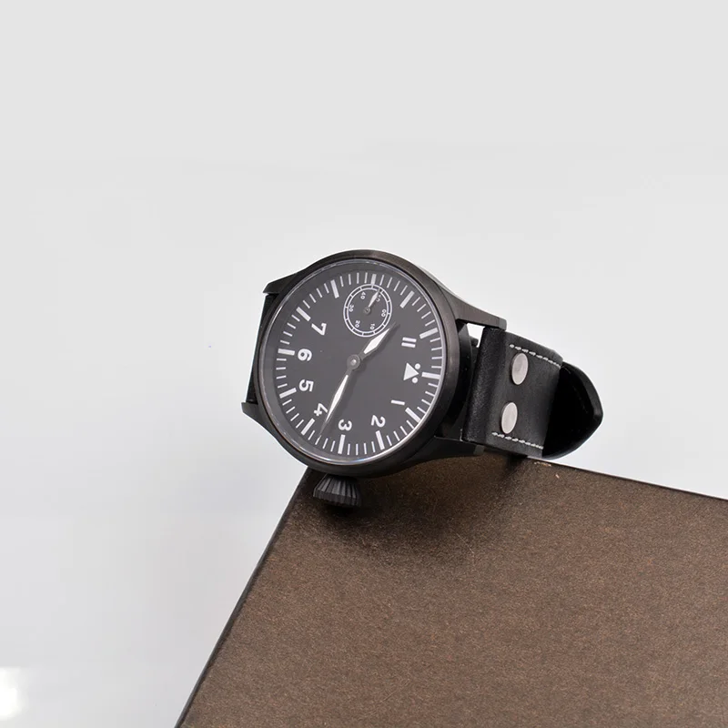 Corgeut 17 драгоценностей механические часы с ручным заводом 6497 Модные Кожаные