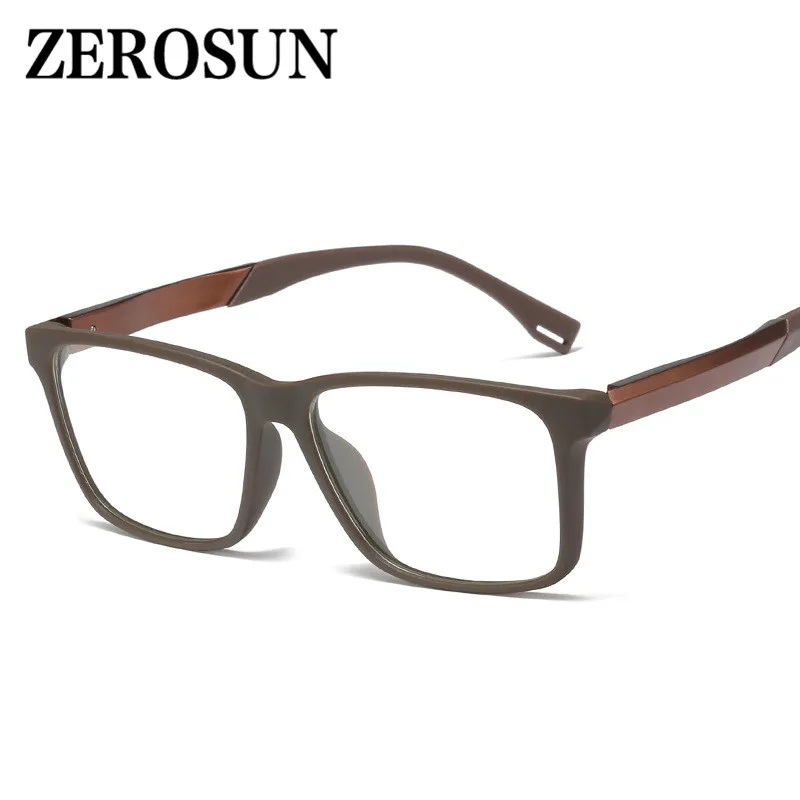 Zerosun TR90 очки оправа мужские черные прозрачные для мужчин по рецепту Близорукость