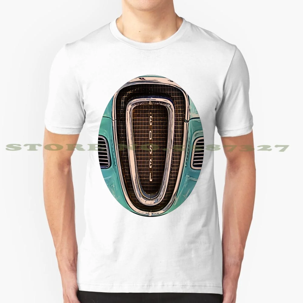 

Классическая Летняя забавная футболка Edsel для мужчин и женщин с логотипом автомобильного гриля