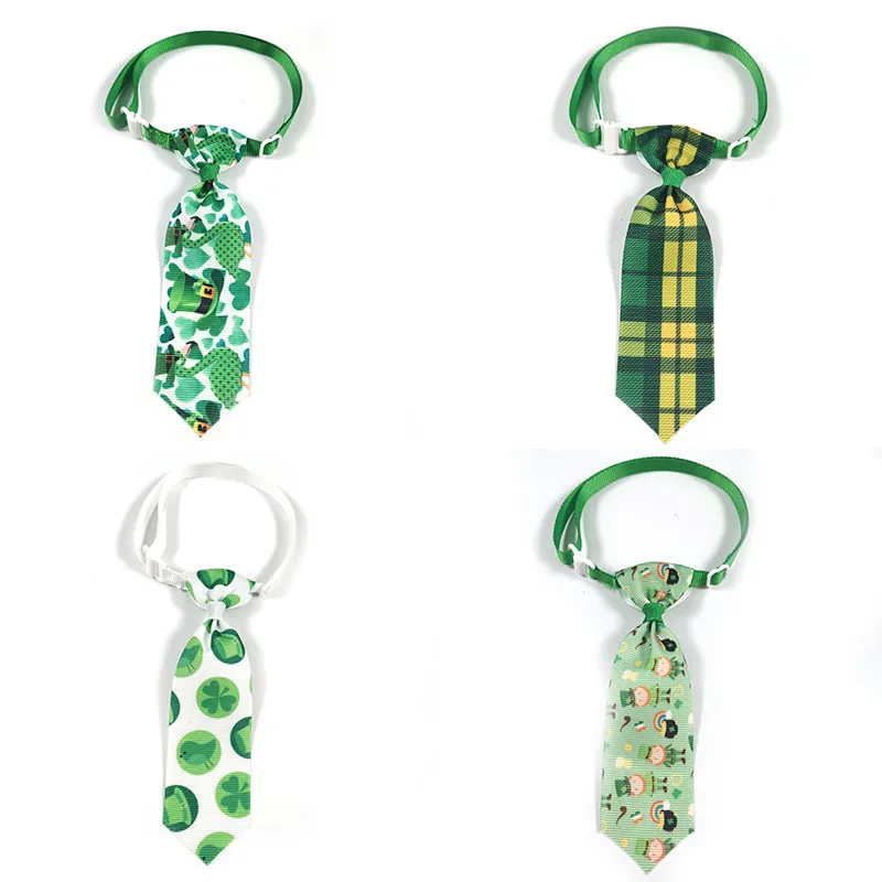 

2021 Cross-border Irish festival st. Patrick's day dog and cat pet tie neckties clover tie pet supplies