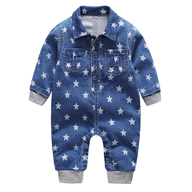 Модные брюки из мягкой джинсовой ткани для малышей детский комбинезон Одежда