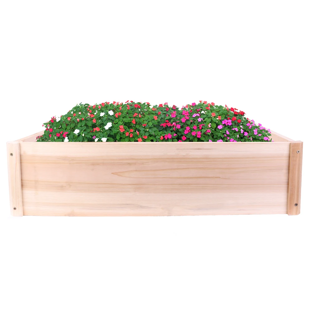 

Wood Raised Garden Bed Boxes Kit Elevated Flower Planter Box for Vegetables